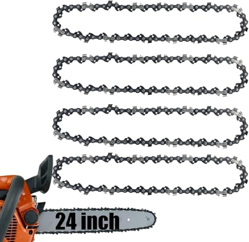 4 cadenas de motosierra de 24 pulgadas, paso de 3/8 pulgadas, calibre de 0.50 pulgadas, 84 eslabones de transmisión, cadenas de motosierra para Husqvarna Rancher 460, hoja de motosierra para Stihl MS
