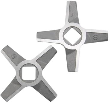 TUBBEK Couteau Hachoir à Viande 8#, Lame Double Face de Remplacement for Bosch MFW26070 MFW3910W 3x10w, pièces de Rechange for appareils de for Cuisine, 2 pièces