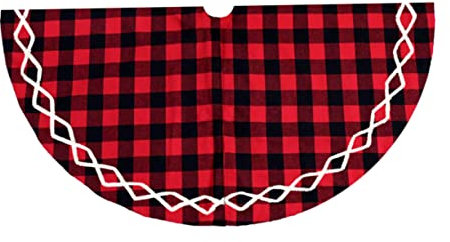 KITANDOVE Schöner Weihnachtsbaumrock Dekoration Weihnachtsbaumrock Rot/schwarz Kariert Für Zuhause Und Büro