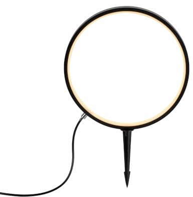 SellTec Erspießleuchte Außenlampe Ring schwarz für Garten Wiese Beet Balkon Terasse Lichtobjekt (32cm)