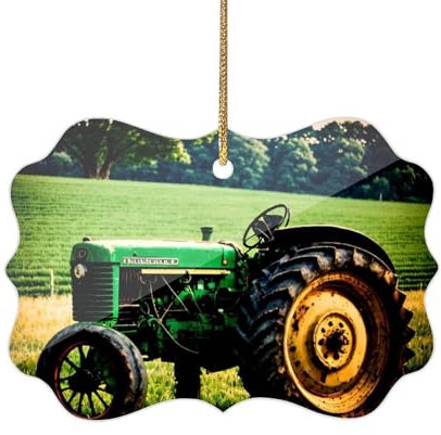 2024 Weihnachtsbaumschmuck, Acryl, Hängeanhänger, alter Traktor, Weihnachtsbaumschmuck für Weihnachten, Familienfeier, Urlaub, dekorativ