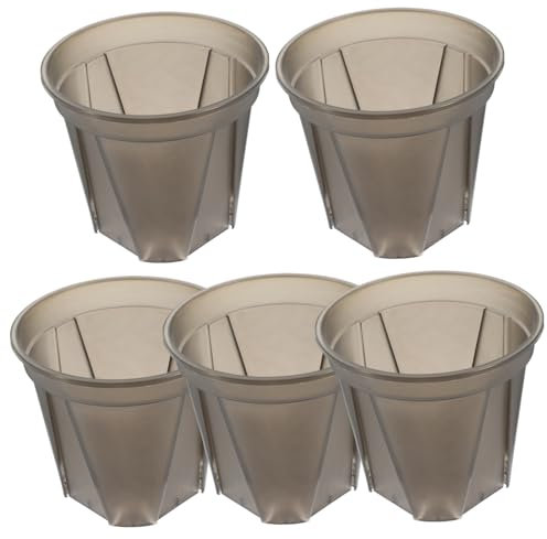 Milisten 5 Pezzi di Vaso Nero per Interni Spesso per Piante Verdi di Rose Vaso Permeabile per Orchidee da Un