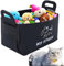 Kiswleon Dog Toy Box,Felt Stuff Storage Baskets with Designed Metal Handle,Foldable Cat Toy Box,Dog Toy Basket with Handle,Storage Bins for Pet Toys,Clothes,Accessory