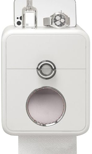 Toilettenpapierhalter – Papierrollenhalter mit großer Kapazität | doppellagige Taschentuchbox | Wandmontage | Toilettenpapierhalter für Badezimmer