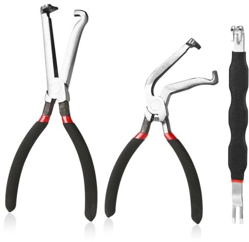 Lyreh 3pcs Electrical Disconnect Pliers, High Carbon Steel Automotive Electrical Connector Pliers with Anti-Slip Handle Fuel Line Disconnect Tool for Car Repair