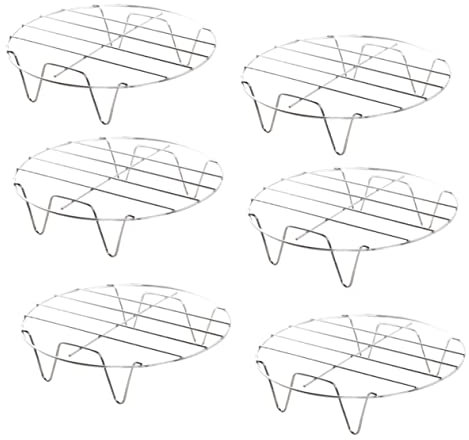 Zerodeko 6 Piezas rejilla de vapor de acero inoxidable accesorios cocinita accesorios freidora de aire accesorios freidora aire acesorios airfryer vapor de cocina vaporera de cocina Silver