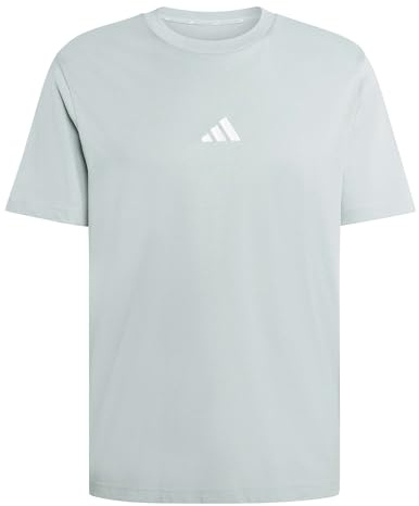 adidas Men's Essentials SMALL Logo Single Jersey Tee, Wonder Sage/White, M
