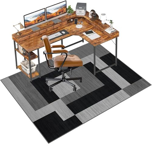 Fzamudng Tappetino per Sedia da Ufficio, Tappetino per Pavimenti Duri Antiscivolo, Tappetino di Protezione Tappetino per Sedia da Ufficio per Parquet e Pavimenti Duri Piastrelle 90 x 160 cm