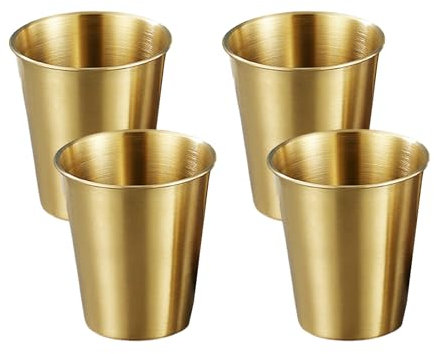 AOOOWER 4 Stück Trinkbecher Edelstahl Kinder Becher Stabile Metall Trinkgläser für Camping und Alltag