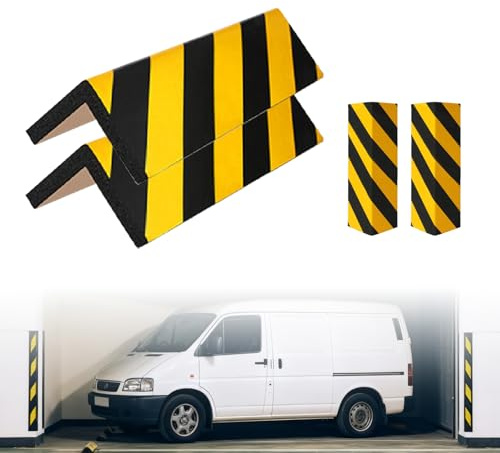 GOEDCH 2 Stück Kantenschutz Garage: 40x25x2cm Selbstklebend Türkantenschoner, PE-Schaum mit Schwarz/Gelb Streifen, Kantenschutz Autotür, Garagen Wandschutz für Autotüren und Garagen