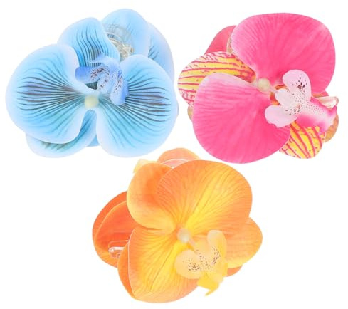 SHERCHPRY Große Haarspangen aus Stoff und Kunststoff mit Blumenmotiv 3 Stück-pack Elegante Blüten Haarklammern zur Haarpflege für Damen und Partyfrisuren