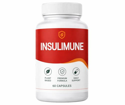INSULIMUNE Nahrungsergänzungsmittel – 60 Kapseln – mit Vitamin C, Chrom, Zimt-Extrakt, Maulbeerblatt, Süßholz & Apfelfaser – pflanzenbasierte Formel für den täglichen Gebrauch. (1)