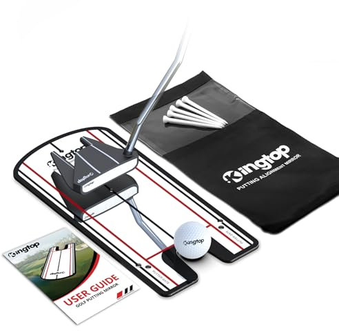 KINGTOP Golf-Putting-Spiegel, tragbare Golf-Trainingshilfen, Schulterführungstrainer, Haltungsausrichtung, Trainingswerkzeug, Übungs-Putt-Hilfe, drinnen und draußen, Reisegröße 30,5 x 15,2 cm