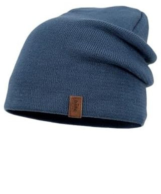 Balke Strick-Mütze 2-way Uni Baumwolle mit Umschlag jeansblue Größe One Size