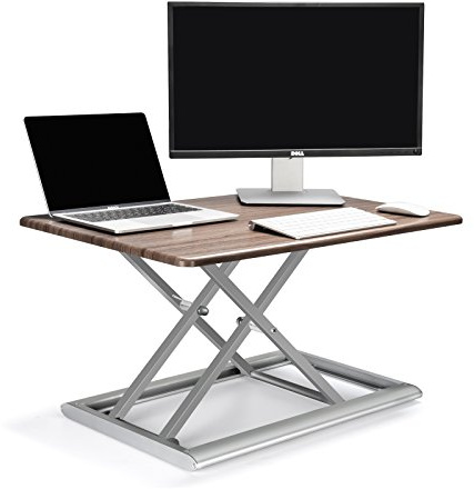 thingyclub® Stehpult Konverter Höhe verstellbar sitzen, um Ständer für Laptop und Monitor, 765 x 51 mm Arbeiten Oberfläche, 55 ~ 430 Höhenverstellung, belastbar bis 11,3 kg
