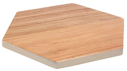Socorro Chopping Board, Acacia Wood/Hexagonal, White Edge