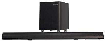 Nanoxia 2.1 Soundbar (4 x banda larga e 2 x tweeter) e subwoofer wireless da 8 per console, TV, PC, film e musica -NXSB21WSW – Bluetooth, ottico, USB, stereo, co-assiale,