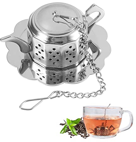 Tea Infuser for Loose Tea,Stainless Steel Tea Infuser Mesh Tea Strainer with Drip Tray Spice Filter Mesh Tea and Herb Strainer for Herbal Tea,Mugs Teapots
