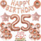 Luftballon 25. Geburtstag frau Rosegold deko Folienballon 25 jahre Geburtstags deko frau Rosegold set happy Birthday 25 Geburtstagsdeko frau Ballon 25 jahre Geburtstag Dekoration Frauen set（25）