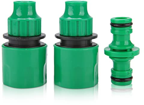 3Pcs Garden Hose One Way Pipe Adapter Tap Connector Fitting,Quick Connector Hose Pipe Adapter Fitting with Double Male for Tap End Garden Irrigation System