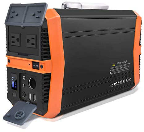 524Wh Power Station 500W Solargenerator Reiner Sinus-Wechselrichter Lithium Akku mit 2 AC Buchsen DC Anschlüssen 2 USB Anschlüssen Autoladegerät für Außenbereich Camping Zuhause,110v