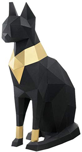WINOMO Stereoskopisches Papiermodell Ägyptische Katze DIY Origami Dekoration Für Erwachsene Handgefertigte Geometrische Bastelarbeit Aus Hochwertigem Papier Für Feste Und Partys