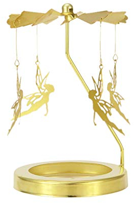 JAWSEU Rotierende Kerzenhalter, Spinning Kerzenhalter, Drehen Schneeflocke Teelicht Gold Karussell Dekoration Teelichthalter, Geburtstag, Hochzeit, Home Dekor. 8cm