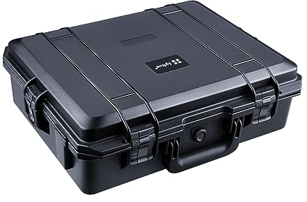 Lykus HC-5010 Großer Wasserdicht Hart Koffer mit Schaumstoff, Innenmaß 50x40x16,5 cm, geeignet für elektronische Geräte und mehr