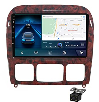 HUEGU 2 Din Touchscreen Autoradio, Bluetooth MP5-Player Unterstützung 4G/Carplay/DAB+/DSP/FM-Radio/SWC, Für Benz S Class W220 S280 S320 S350 S400 S430 S500 S600 AMG Mit Rückfahrkamera,M300s 3g+32g