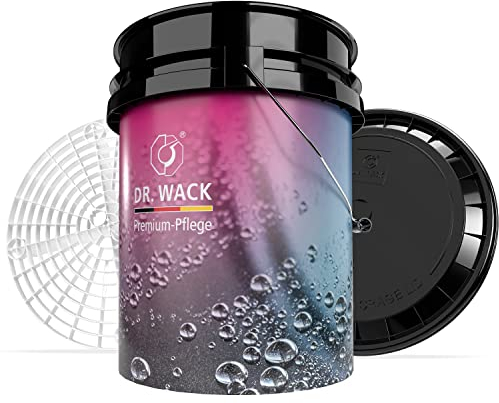 Auto Handwäsche Bundle - Dr. Wack Wascheimer 5GAL Made by Magic Bucket mit passendem Deckel & GritGuard Schmutzsieb - Waschset mit Eimerdeckel und Eimereinsatz