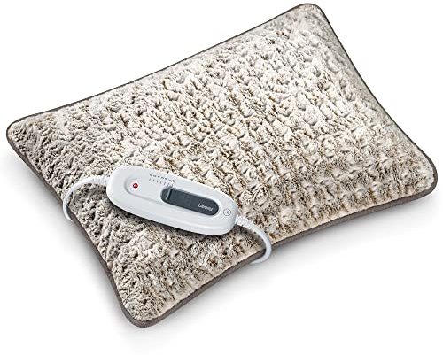 Beurer UHP48N Lux Heated Body Pillow, Lumbar Support Pillow for Back Pain Relief, Microplush Heated Pillow with 6 Temperature Settings and Auto Shut-Off, Back Pillow for Sore Muscles