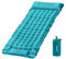 ERWEY Camping Isomatte selbstaufblasend 200x70 cm Aufblasbare Luftmatratze mit Fußpumpe & Kissen Wasserdicht Isomatte Camping Luftmatratze Aufblasbare Matratze Outdoor für Wandern Strand Zelt,Cyan
