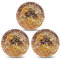 Yatinkim 3pcs Decorative Glass Balls for Bowls 8.5cm Mosaic Glass Orbs Ball Gold Sphere Decor Globe Vases Dining Table Party Centerpiece