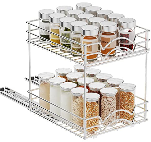 FANHAO ripiani scorrevoli in Metallo per spezie, Portaspezie Estraibile per armadio Organizzatore Portaspezie Estraibile Per Cucina,Bagno,sottolavello