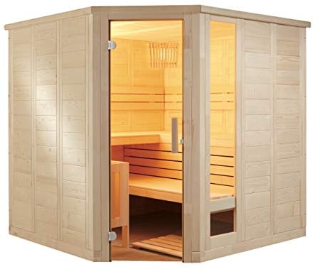 Sentiotec Komfort Corner Large Massivsauna Saunakabine Fichte ca. 234x206x204 cm