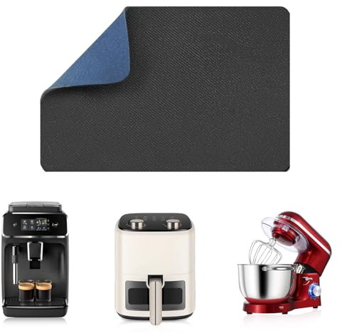 LOPNUR 14x10 Small Appliance Slider, Appliance Sliders for Kitchen Appliances, 360° Rotating Sliding Tray for Coffee Maker, Heat Resistant Mat Cut to Fit Stand Mixer Air Fryer Microwave, Blue