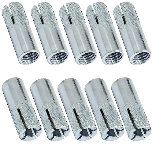 AERZETIX - C67620 - Juego de 10 tacos de anclaje de expansión Ø10x30mm para perno/tornillo M8 - taco de golpe - perforación hormigón ladrillo piedra mampostería fijación - en acero