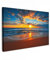 MuchoWow© Impression sur Toile Peinture 120x80 cm Tableau Mural Decoration Salon Reproductions de Tableaux Murale Moderne Mer - Coucher de soleil - Plage - Nuages - Orange