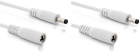InLine - DC Verlängerungskabel, Universal Netzteil Verlängerungskabel für Amazon Echo Dot, LED Streifen, Überwachungskameras, DC Stecker/Buchse 4,0 x 1,7mm, weiß, 1m (Packung mit 2)
