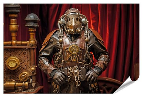 islandburner XXL Bild Poster Steampunk Zeitlose Krieger Charakter trägt Vintage-Outfit Premium Bilder Fotodruck
