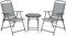 Outsunny Bistro-Set 3-teilig aus Metall Wetterfest Gartenmöbel Set mit klappbar Glastisch Gartenstühlen Outdoor Balkonmöbel Set Sitzgruppe Balkonset Gartengarnitur Hellgrau