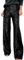 IMEKIS Damen Pailletten Hosen Elastische hohe Taille Breite Bein Hosen Einfarbige Lose Lange Hosen Sparkly Festlich Rave Party Tanzhosen Y2K Hosen Disco Nacht Clubwear Schwarz M
