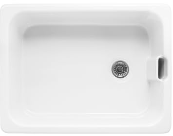 Flode Fireclay Single Bowl Belfast Ceramic Kitchen Sink - 595 x 455 x 252mm
