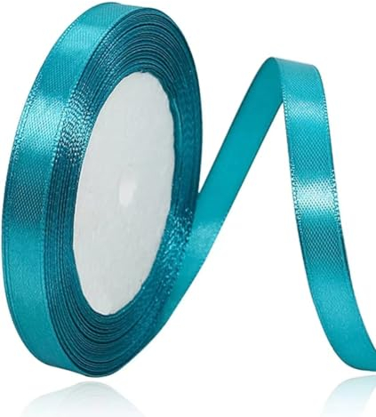 Geschenkband Türkisblaues 10 mm Breit,23 Meter Satinbänder Türkisblaues Stoff Schleifenband Kunsthandwerk,Hochzeitsdekoration, Weihnachten, Haarbögen, Blumensträuße, Geburtstag und Geschenkverpackung