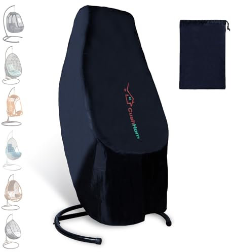 CCLIFE Hängesessel Abdeckung 190x145cm Schutzhülle für Hängesessel Winddicht UV Beständiges Schutzhülle Hängesessel mit Gestell 210D Oxford