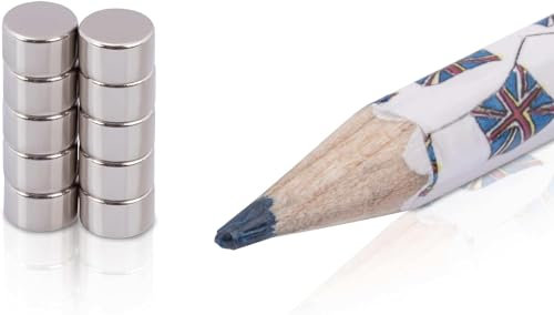 Neodym Magnet für Magnettafel 6 x 4 mm N45 10 Stück kleine Magnete Mini Magneten starker Halt zum Basteln Pinnwandmagnete extra Starke Magnete Whiteboard magnetisch Flach Rund Scheibenmagnete