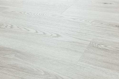 Eiche Irving Klick-Vinylboden Weiß 4mm | Wasserfest & Kratzfest | 2,24 m²/Paket | Ideal für Wohn- und Gewerbebereiche, ohne Dehnungsfugen