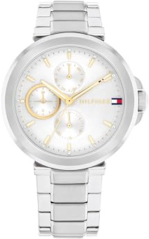 Tommy Hilfiger Multi Zifferblatt Quarz Uhr für Damen mit Edelstahlarmband