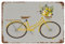 Bade Wand Dekoration Fahrrad-Gelber Fahrrad-Blumenkorb Metall Wandschild Retro Metall Schilder Personalisierte Deko Blechschild Für Café Garten 20X30Cm