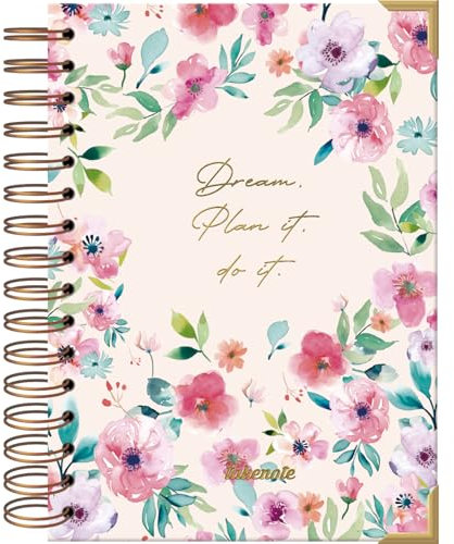 ‎DOHE Bullet Journal A5 - Gepunktetes Notizbuch für Organisation und Notizen, Größe 15,5 x 21,5 cm, Doppel-Spiralbindung (Wire’o), 192 Seiten, dickes Papier (100 g/m²) - Takenote Elba